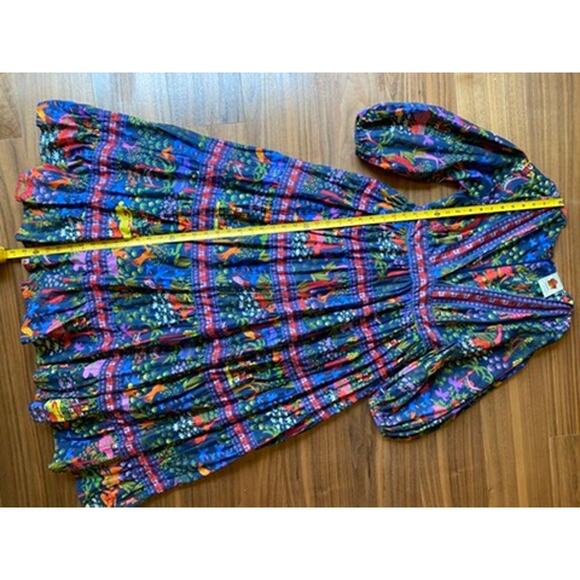 Farm Rio Maxi Dress Colorful Tropical Forest Print Boho Festival Size Small - Picture 7 of 16